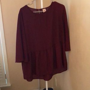 Maroon Babydoll Shirt